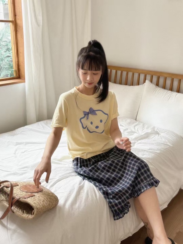 韓 戴蝴蝶結狗上衣 2色 size