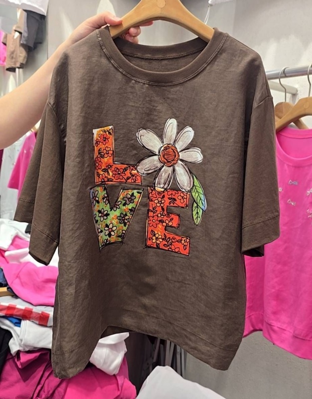 韓 大花樂福油上衣 2色 size