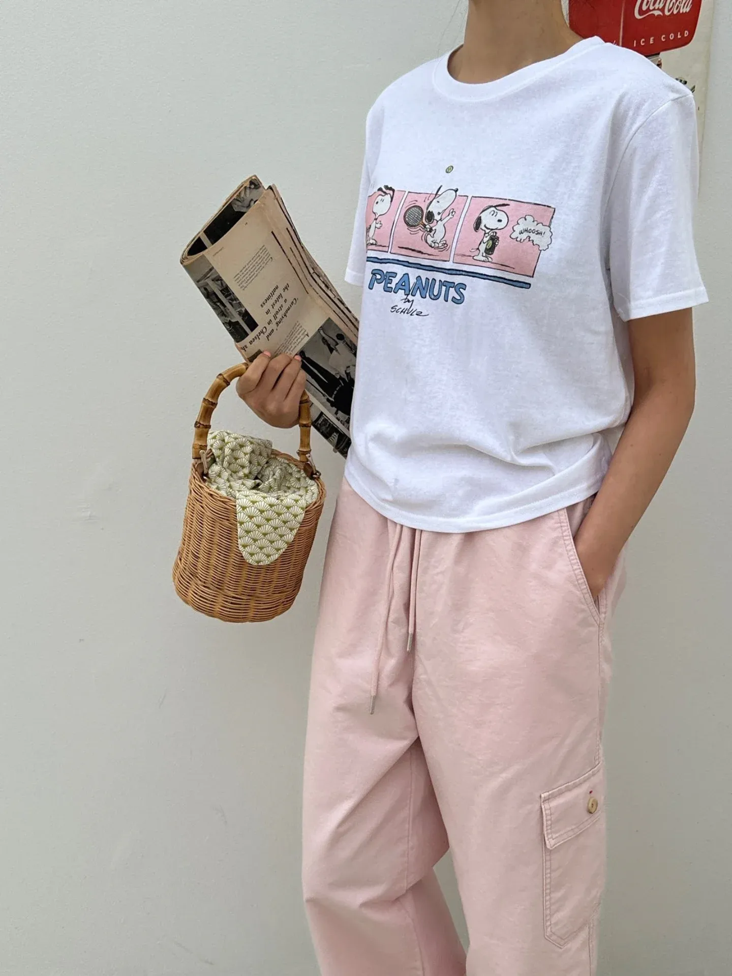 韓 三格卡通上衣 2色 size