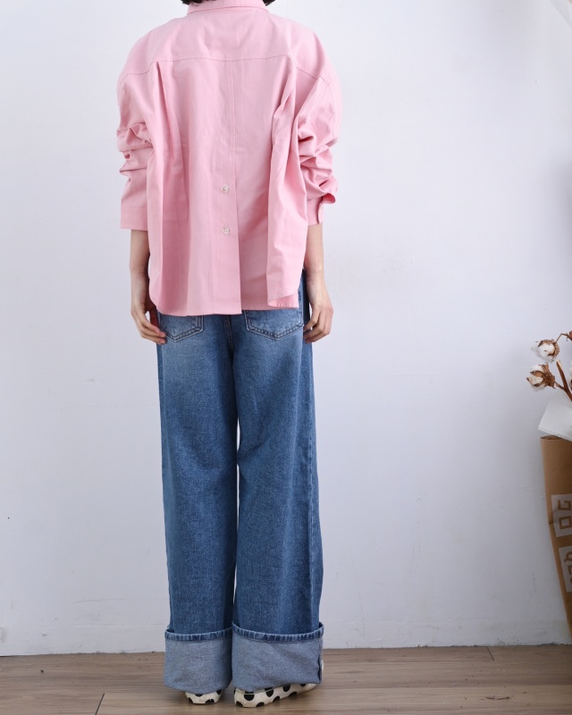 韓 後有扣襯衫 3色 size
