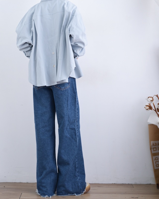 韓 後有扣襯衫 3色 size