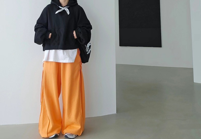 韓 小圍巾綁帶連帽上衣 5色 size