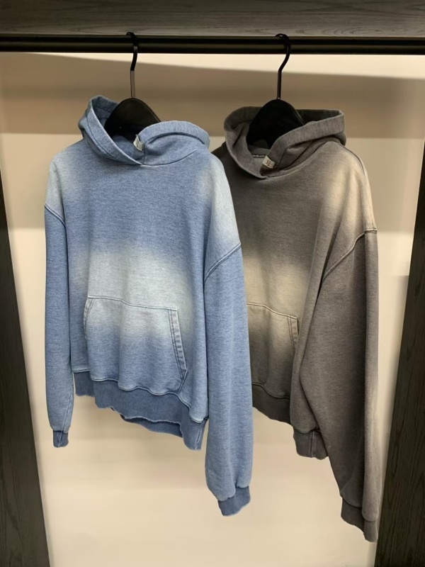 韓 牛仔刷色連帽上衣 2色