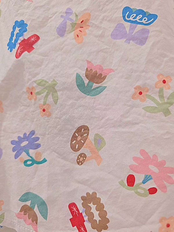 韓 卡通花襯衫 size