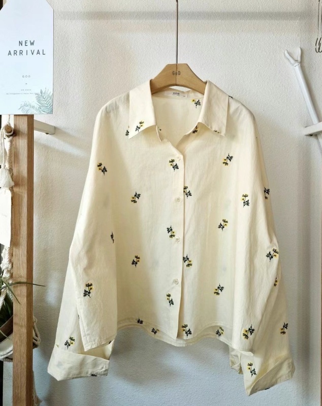 韓 小黃花襯衫 2色 size