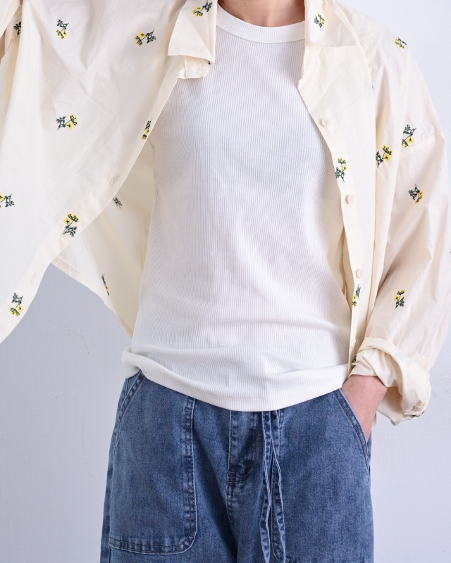 韓 小黃花襯衫 2色 size