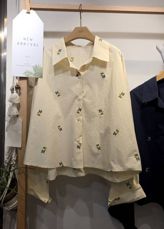 韓 小黃花襯衫 2色 size