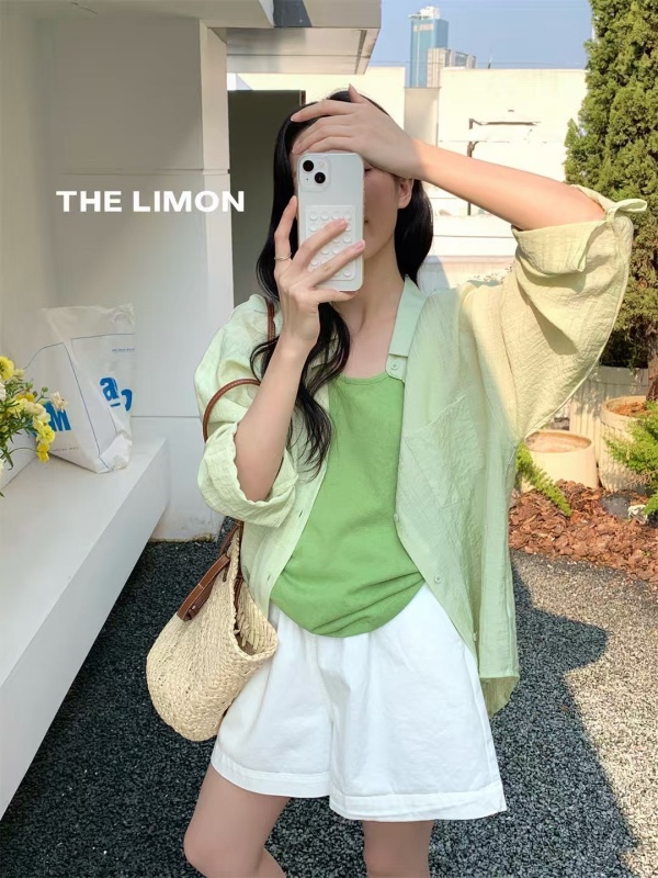 韓 薄透感襯衫 6色 size