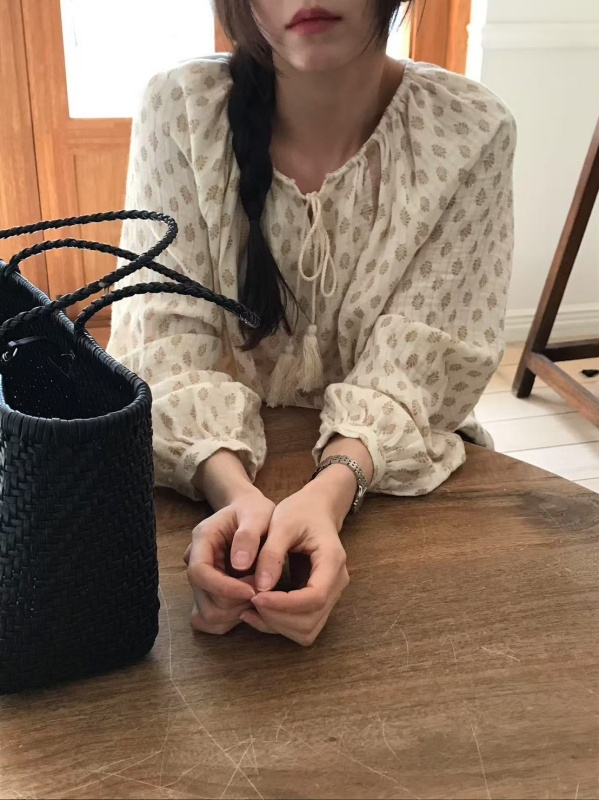 韓 小葉子綁帶上衣 2色