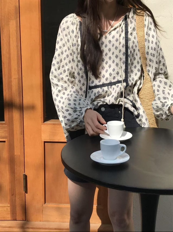 韓 小葉子綁帶上衣 2色