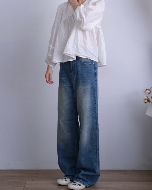 韓 小織花V綁帶上衣 size