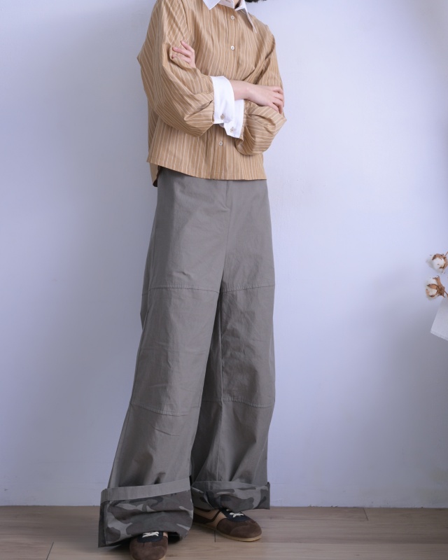 韓 造型袖條文襯衫 3色 size
