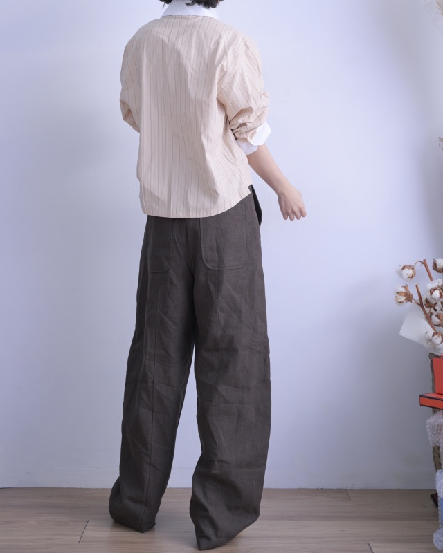 韓 造型袖條文襯衫 3色 size