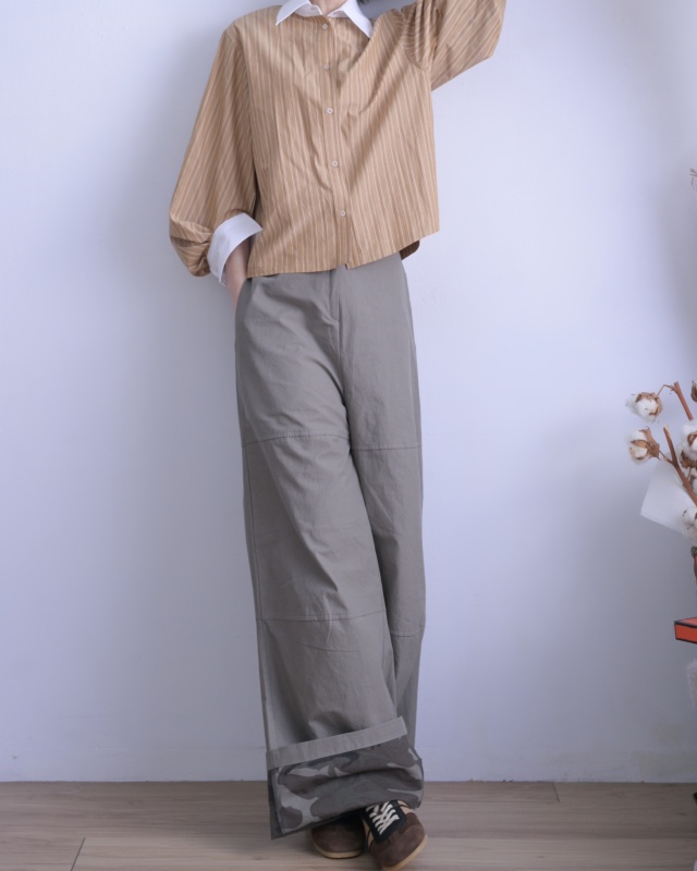 韓 造型袖條文襯衫 3色 size
