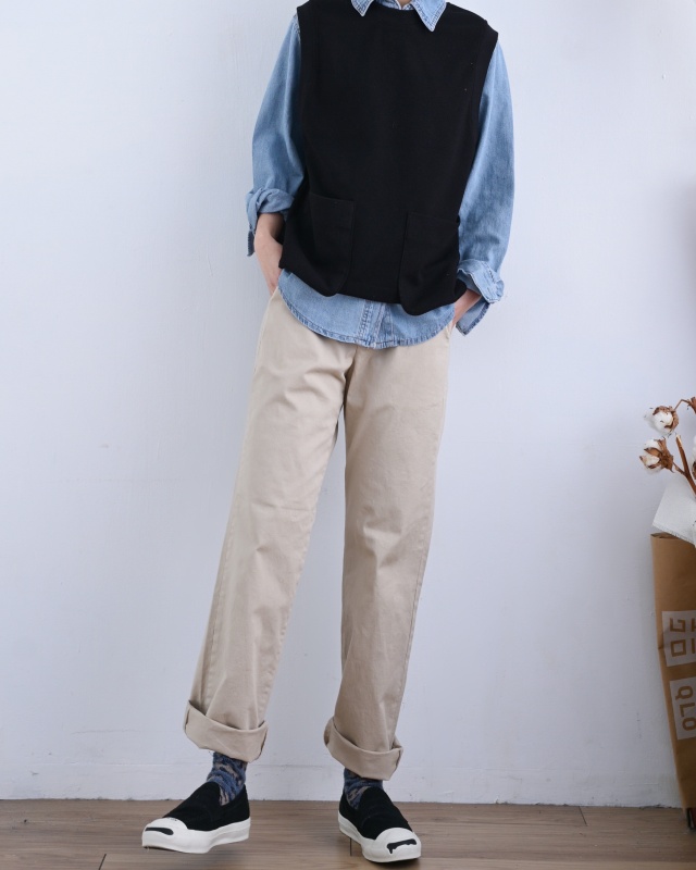 韓 兩口袋背心 2色 size