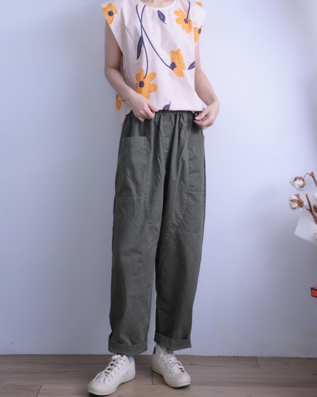 韓 大花無袖上衣 3色 size