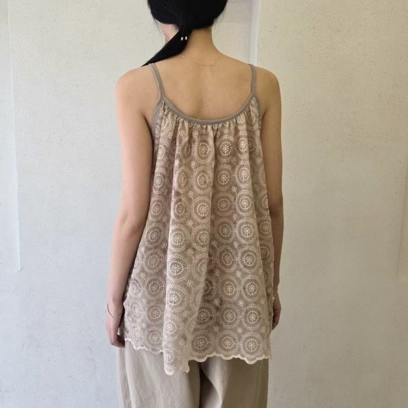 韓 花花織花無袖上衣 2色 size