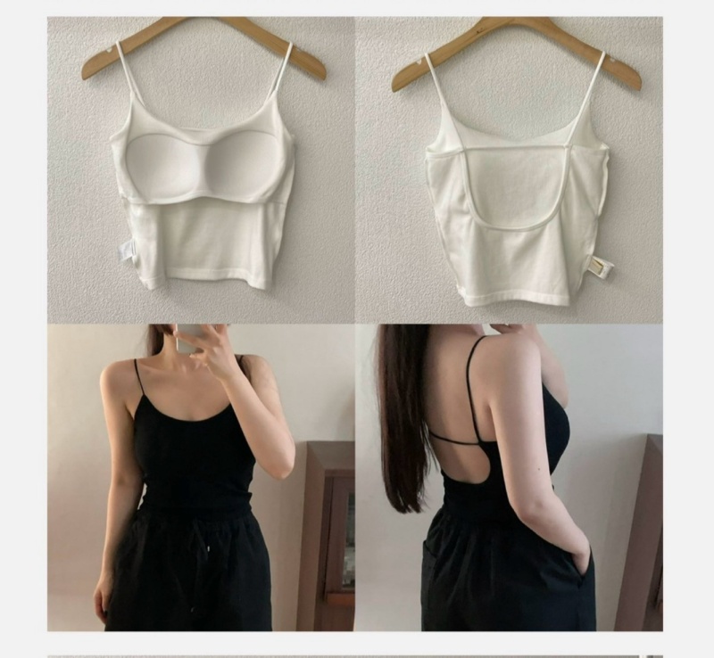 韓 背U細肩帶背心 4色 size