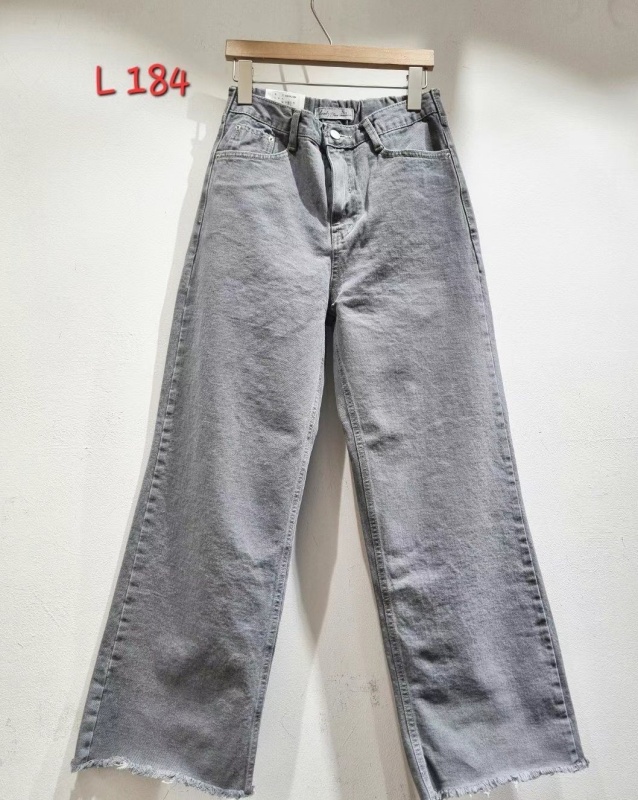 韓 復古洗舊灰牛仔褲 size