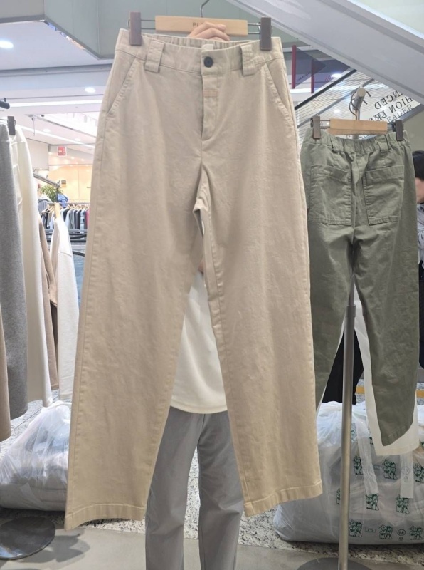 韓 斜口袋小直筒休閒褲 3色 size
