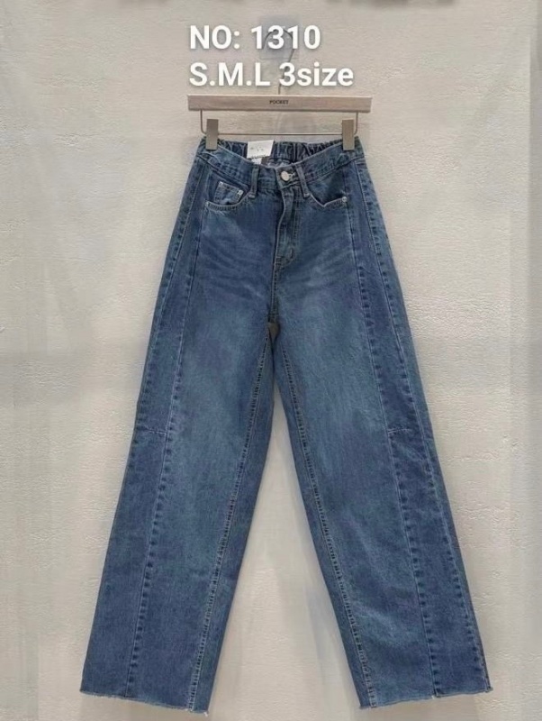 韓 側車線牛仔褲 size