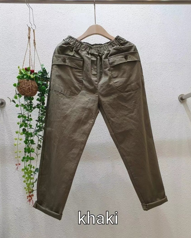 韓 大口袋棉質休閒褲 5色 size