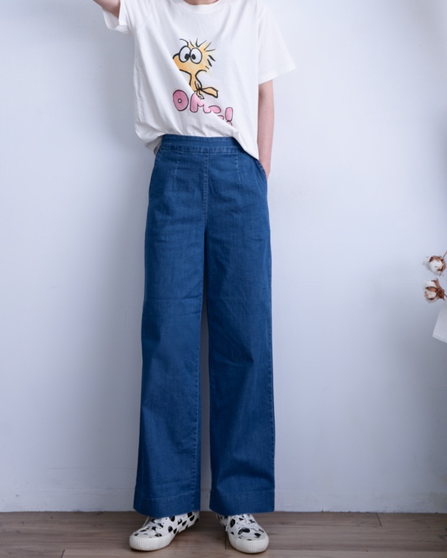 韓 斜口袋牛仔褲 size
