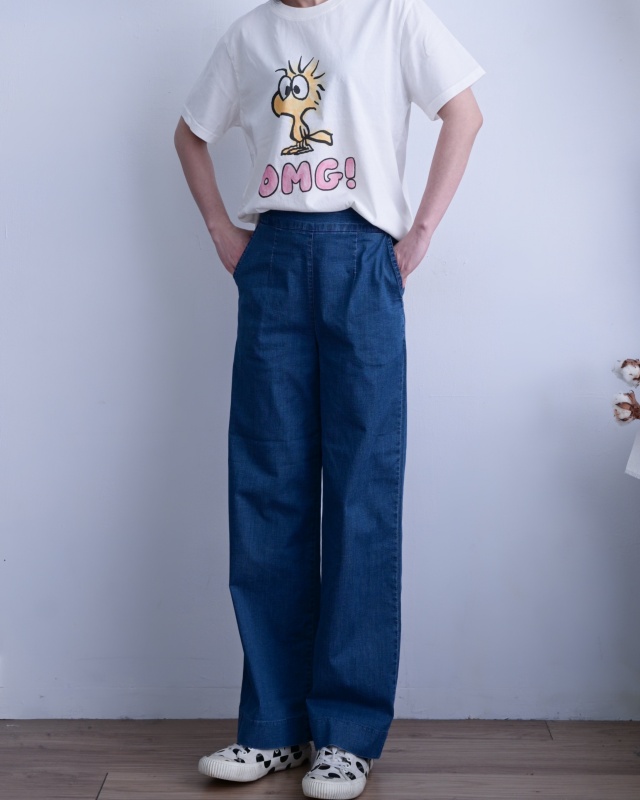 韓 斜口袋牛仔褲 size