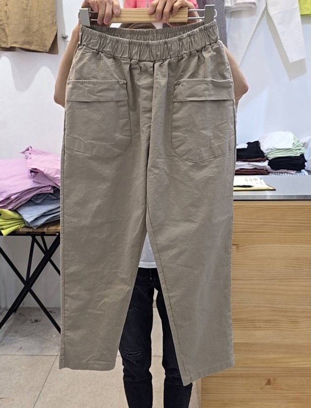 韓 前大口袋棉質休閒褲 3色 size