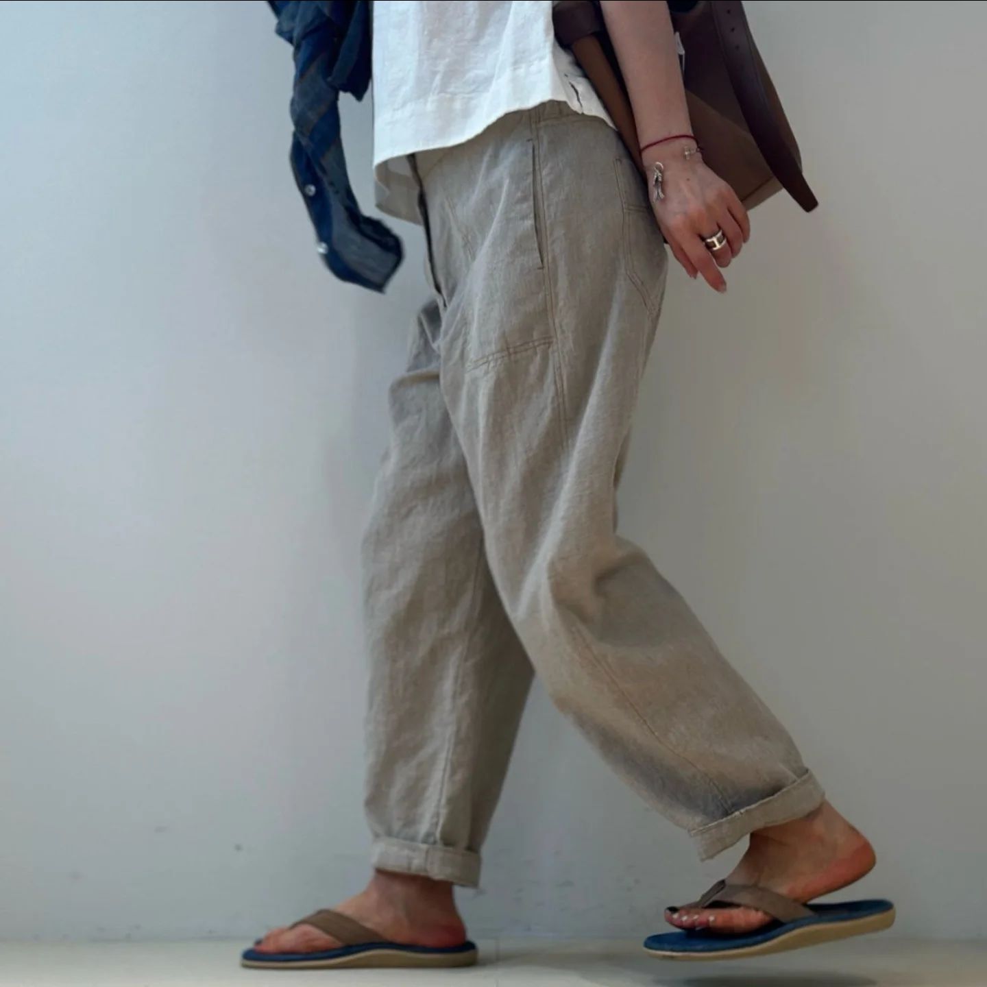 韓 車線休閒褲 3色 size