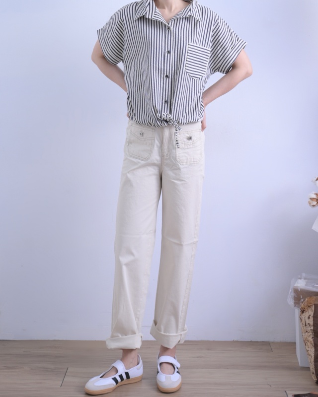 韓 前小口袋長褲 3色 size
