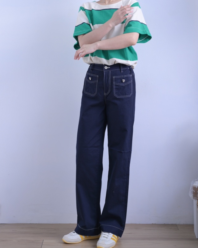 韓 前小口袋長褲 3色 size