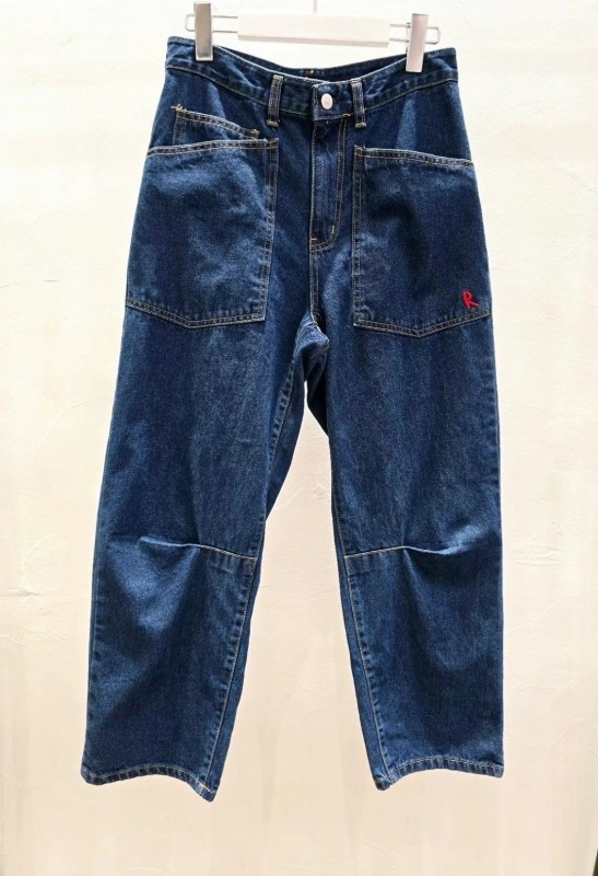 韓 剪接車線牛仔褲 size