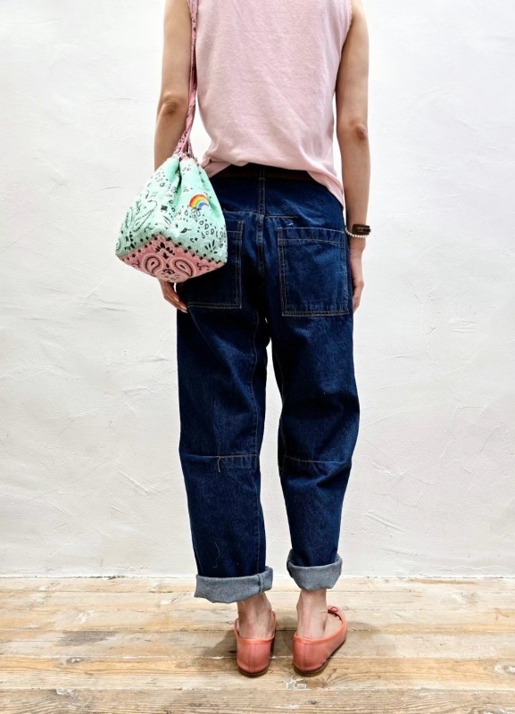 韓 剪接車線牛仔褲 size