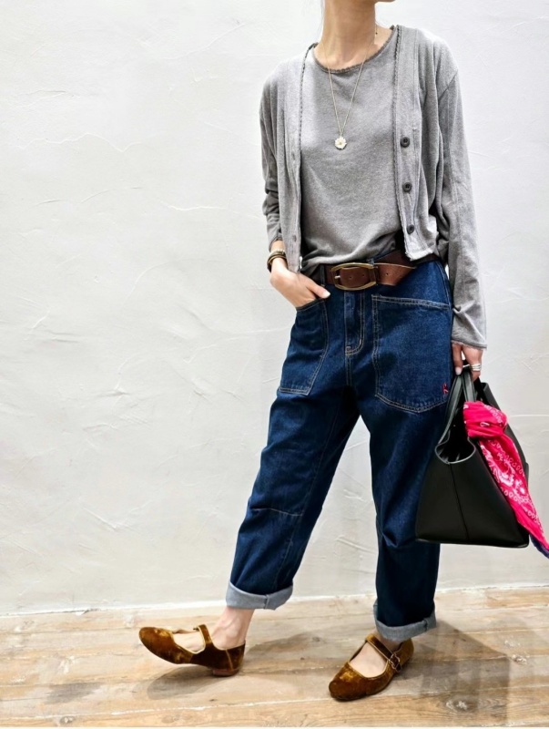 韓 剪接車線牛仔褲 size