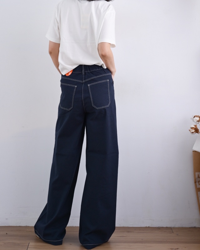 韓 三角口袋小釦長褲 2色 size