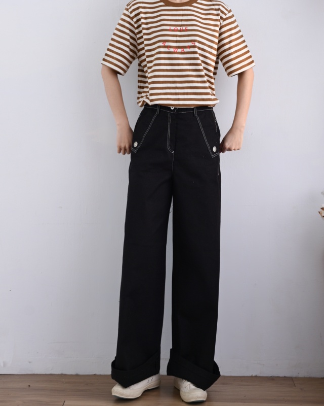 韓 三角口袋小釦長褲 2色 size