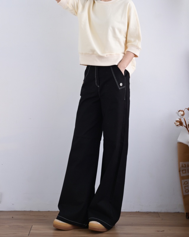 韓 三角口袋小釦長褲 2色 size
