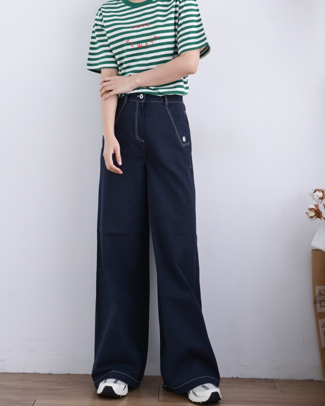 韓 三角口袋小釦長褲 2色 size