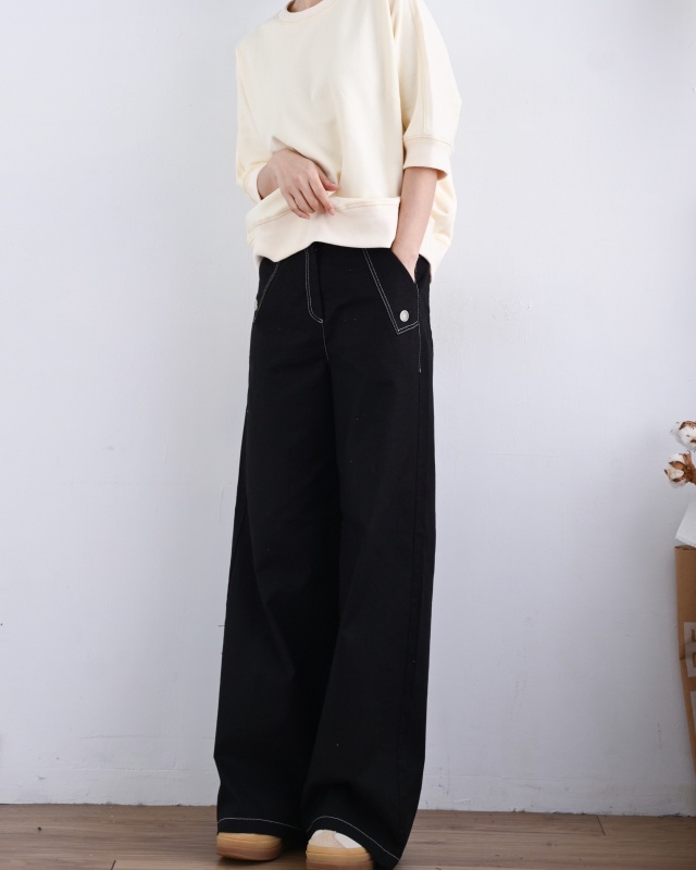 韓 三角口袋小釦長褲 2色 size