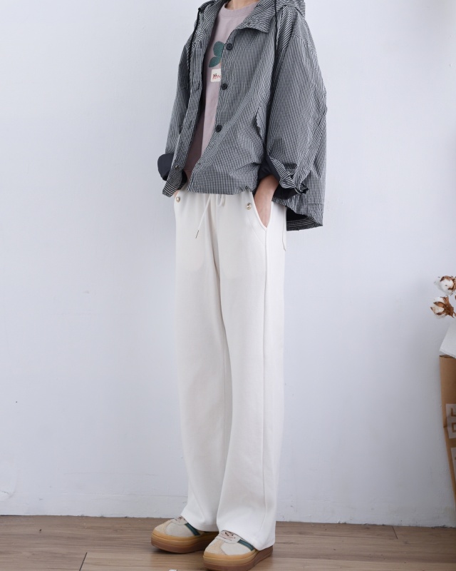 韓 小圓牌綁帶小寬褲 4色 size
