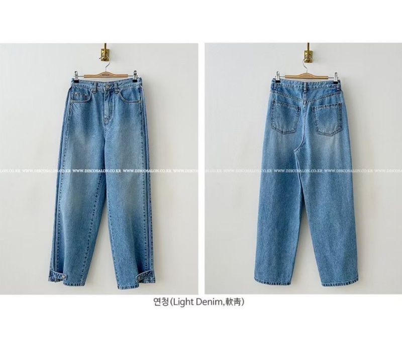 韓 褲管小釦牛仔褲 size
