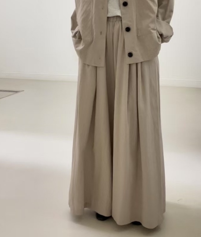 韓 素色腰鬆緊大寬褲 3色 size