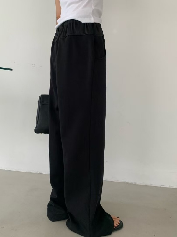 韓 黑褲頭綁帶寬褲 2色 size