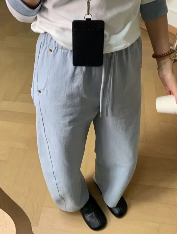 韓 小弧度綁帶寬褲 2色 size