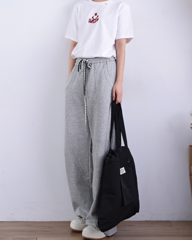 韓 雙綁帶棉質休閒褲 3色 size