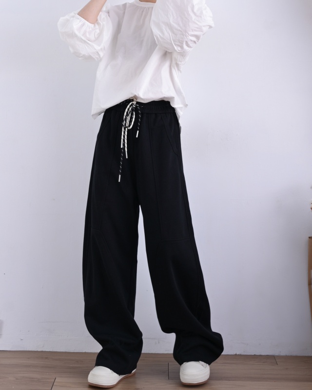 韓 雙綁帶棉質休閒褲 3色 size