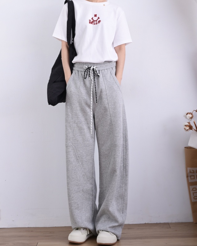 韓 雙綁帶棉質休閒褲 3色 size