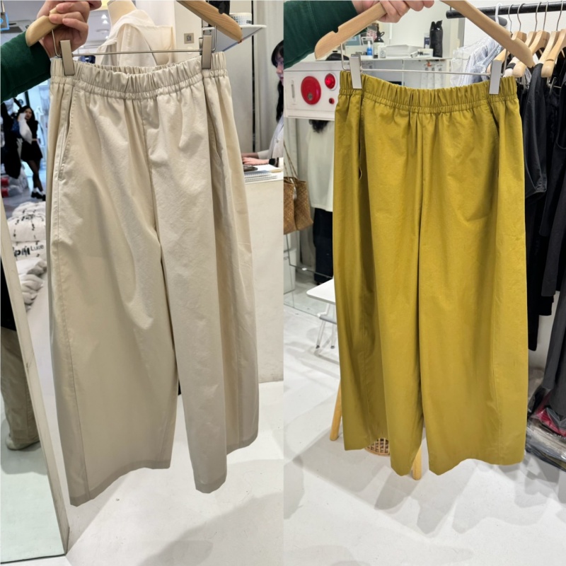 韓 腰鬆緊素色大寬褲 2色 size