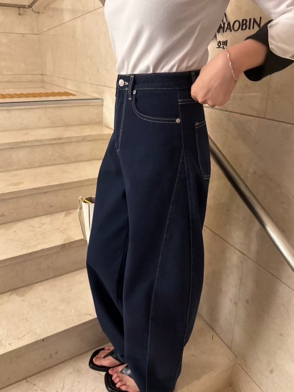韓 雙斜車線牛仔褲 size